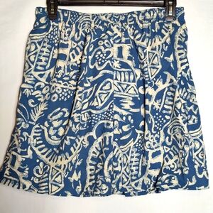 Naturalife Swim Trunks, Graphic Tropical Print, Blue/Cream, Size XL
